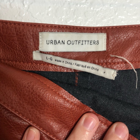Urban Outfitters Mohogany Faux Leather Button Up Skirt - Picture 6 of 9